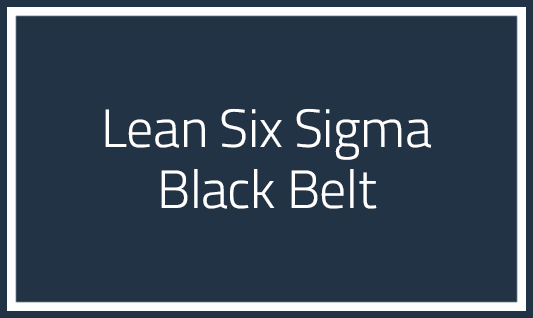 Lean Six Sigma Black Belt Certification